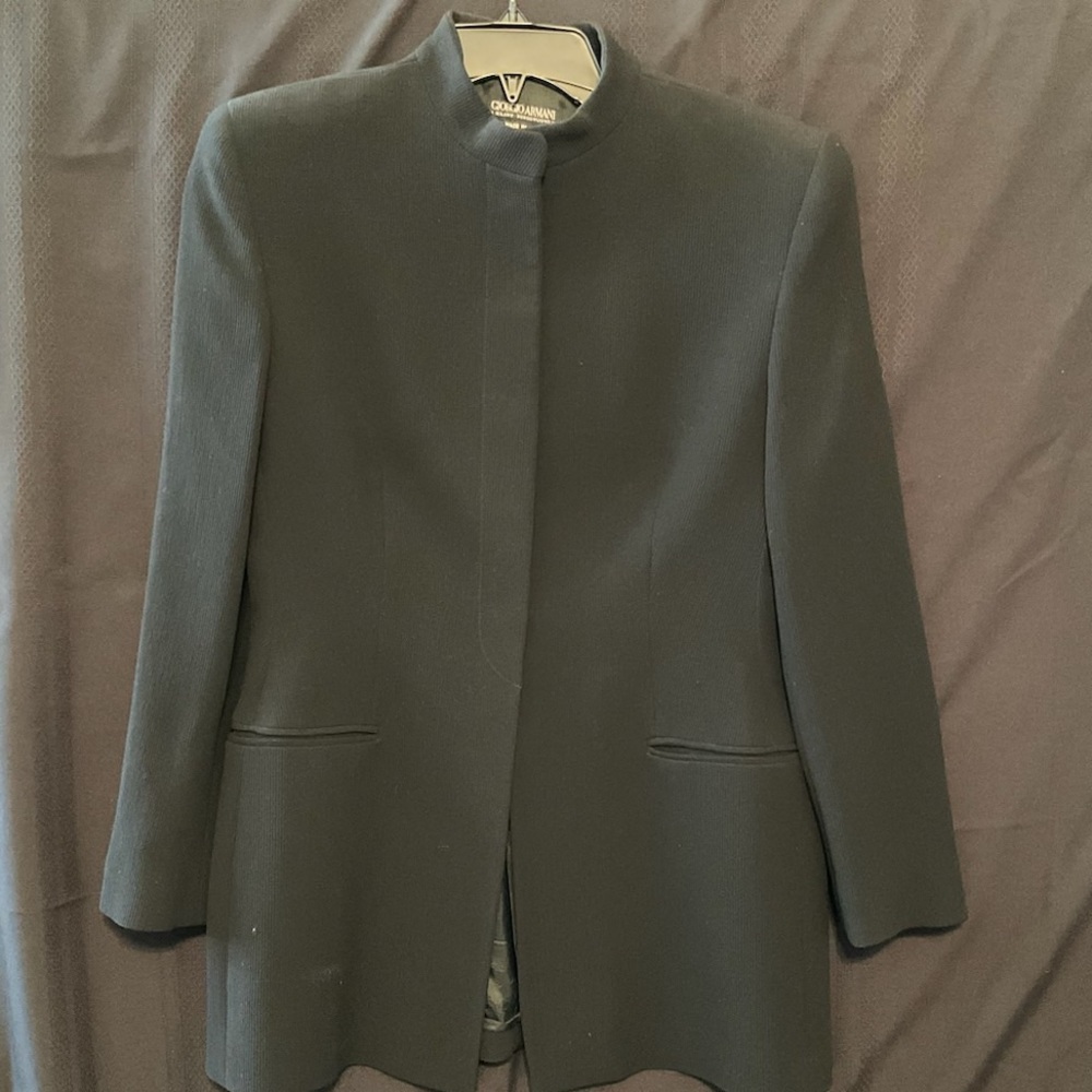 Giorgio Armani black wool jacket / blazer